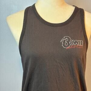 Chaser David Bowie Metallic Embroidered Tank Top Scoopneck Racerback Medium